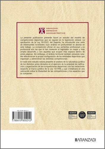 La configuración de las competiciones deportivas en la regulación estatal